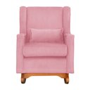 Ver imagem 3 de Kit Poltrona Aurora de Amamentação Balanço + Puff Suede Rosa - Belliv Decor