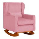 Ver imagem 2 de Kit Poltrona Aurora de Amamentação Balanço + Puff Suede Rosa - Belliv Decor