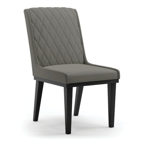 Cadeira Sala de Jantar Base Madeira Preto Sofia Suede Grafite D03 - D'Rossi