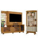 Ver imagem 1 de Estante Home Theater Frizz Plus Cumaru com Pés com Cristaleira Moss Cumaru Opala- Madetec