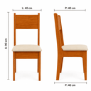 Ver imagem 4 de Conjunto Sala de Jantar Mesa Elo 100% MDF com 4 Cadeiras Estofadas - Naturale/Offwhite