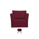 Ver imagem 2 de Conjunto 01 Poltrona Lisboa Decorativa + 01 Puff Redondo Decorativo Suede Bordo