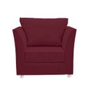 Ver imagem 4 de Conjunto 01 Poltrona Lisboa Decorativa + 01 Puff Redondo Decorativo Suede Bordo