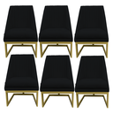 Ver imagem 1 de Kit 06 Cadeiras para Sala de Jantar Ana Base de Ferro Suede Preto - D'classe Decor