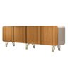Balcão Buffet Saluti 4 Portas Off White/cinamomo - Hb Móveis - 1
