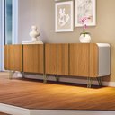 Ver imagem 2 de Balcão Buffet Saluti 4 Portas Off White/cinamomo - Hb Móveis