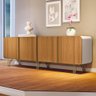 Balcão Buffet Saluti 4 Portas Off White/cinamomo - Hb Móveis - 2