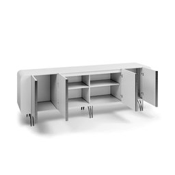 Balcão Buffet Saluti 4 Portas Off White/cinamomo - Hb Móveis - 6