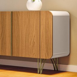 Balcão Buffet Saluti 4 Portas Off White/cinamomo - Hb Móveis - 4