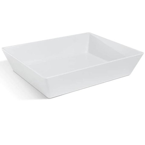 Travessa Retangular Branca 3,5l Profissional Servir Buffet Melamina Haus Concept Saladas Massas