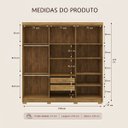 Ver imagem 3 de Guarda Roupa Casal Roupeiro 6 Portas 2 Gav Quarto Nature Champanhe