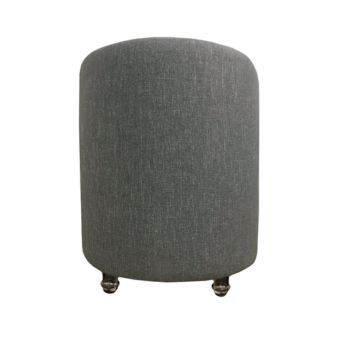 Puff Redondo Não É Segredo Linho Cinza Vazado 40x45 Nspr03l - Rodízios de Silicone
