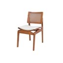 Ver imagem 1 de Cadeira Jantar Palhinha Assento Estofado Megan Conforto Cor Nozes:veludo Cinza Claro