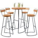 Ver imagem 1 de Kit Mesa Bistrô Ivy com 04 Banquetas Madeira Maciça Lia D01 Peroba Rosa - Inoviza