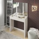 Ver imagem 1 de Penteadeira com Gaveta, Espelho e Iluminação Led 80cm Tw130l Dalla Costa - Off White