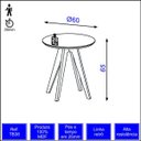Ver imagem 2 de Mesa Lateral Redonda Retrô Dalla Costa