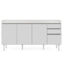 Ver imagem 2 de Balcão Gabinete 160cm sem Tampo 4 Portas 2 Gavetas Arkansas Branco - Lumil Móveis