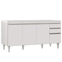 Ver imagem 3 de Balcão Gabinete 160cm sem Tampo 4 Portas 2 Gavetas Arkansas Branco - Lumil Móveis