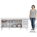 Ver imagem 6 de Balcão Gabinete 160cm sem Tampo 4 Portas 2 Gavetas Arkansas Branco - Lumil Móveis