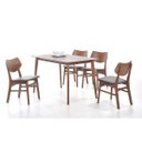 Ver imagem 5 de Mesa De Jantar Retangular Tampo MDF Com Vidro 8mm 120x75cm Marrom Finlândia Rivatti