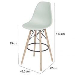 Banqueta Policarbonato Base em Madeira DKR PP OR Design - 2