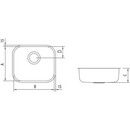Cuba de Embutir para Cozinha Tramontina Retangular 47 BL Válvula de 3.1/2 - 2