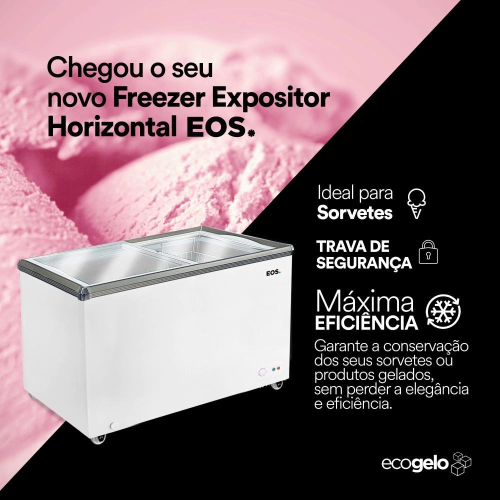 Freezer Expositor Horizontal EOS 230L Dupla Ação Eeh300 110V - 3