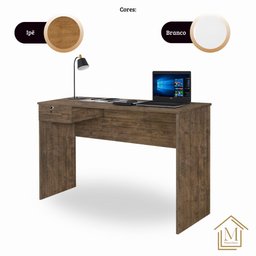 Escrivaninha Home Office Jaspe Cor:canela Mesa de Estudo ou Trabalho Mizza Decor - 5