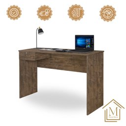 Escrivaninha Home Office Jaspe Cor:canela Mesa de Estudo ou Trabalho Mizza Decor - 6