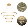 Lustre Pendente Moderno Anéis Led 4 Arcos 80cm Pe Direito Duplo Equipe Led - 1