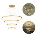 Ver imagem 1 de Lustre Pendente Moderno Anéis Led 4 Arcos 80cm Pe Direito Duplo Equipe Led