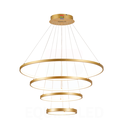 Ver imagem 4 de Lustre Pendente Moderno Anéis Led 4 Arcos 80cm Pe Direito Duplo Equipe Led
