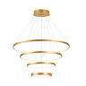 Lustre Pendente Moderno Anéis Led 4 Arcos 80cm Pe Direito Duplo Equipe Led - 4