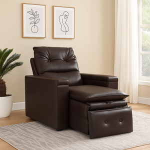 Poltrona do Papai Retrátil Reclinável Conforto Corino Marrom
