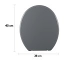 Ver imagem 2 de Assento Sanitário Tampa Oval Almofadado Cinza Escuro + Parafuso de Fixação para Assento Sanitário