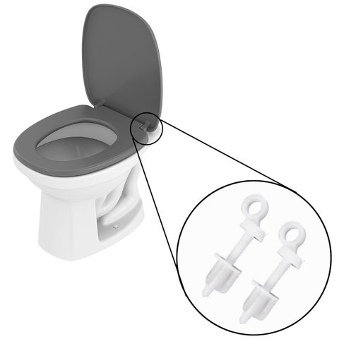Assento Sanitário Tampa Oval Almofadado Cinza Escuro + Parafuso de Fixação para Assento Sanitário