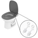 Ver imagem 1 de Assento Sanitário Tampa Oval Almofadado Cinza Escuro + Parafuso de Fixação para Assento Sanitário
