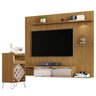 Conjunto Painel Peniche Espelhado com Bar Cinamomo Off White - 2