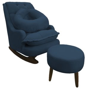 Kit Amamentação com Balanço Suede Azul Royal - Dominic Decor Lille