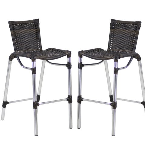 Kit 2 Banquetas Alumínio Fortaleza Alta para Balcão Cozinha Bar Trama Original