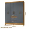 Guarda Roupa 165 Cm 6 Portas 3 Gavetas Casal Freijó Cinza Ivo Shop Jm - 1