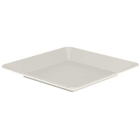 Prato Plástico Quadrado Bege Sobremesa Saladas 22,5cm ou Avulso para Servir