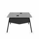Ver imagem 4 de Plataforma de Trabalho para 2 Pessoas com Caixas de Tomadas 150cm Industrial Executive Cinza Sagrado e Preto