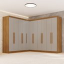 Ver imagem 1 de Guarda-Roupa de Canto Modulado 11 Portas 4 Gavetas Espanha Bege/Cinamomo/Off-White