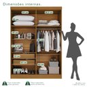 Ver mais imagens de Guarda-Roupa de Canto Modulado 11 Portas 4 Gavetas Espanha Bege/Cinamomo/Off-White