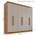 Ver imagem 3 de Guarda-Roupa de Canto Modulado 11 Portas 4 Gavetas Espanha Bege/Cinamomo/Off-White