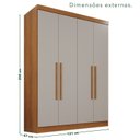 Ver imagem 4 de Guarda-Roupa de Canto Modulado 11 Portas 4 Gavetas Espanha Bege/Cinamomo/Off-White