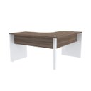Ver imagem 2 de Mesa em L para Escritório 155x155 Pandin P25 - Walnut/Branco