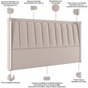 Ver imagem 4 de Cabeceira Cama Box King Estofada com Led 195cm Moan P05 Veludo Bege - Lyam Decor