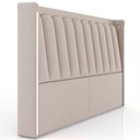 Ver imagem 6 de Cabeceira Cama Box King Estofada com Led 195cm Moan P05 Veludo Bege - Lyam Decor